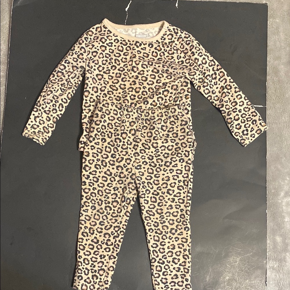 Garanimals Brown and Black Leopard matching outfit